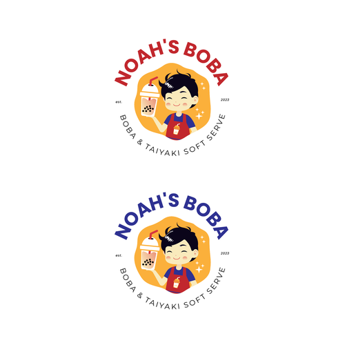 Boba logo with the title 'Create an animated Boba Tea/Asian Dessert Mascot'