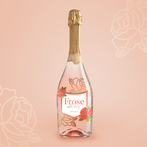 Pink label with the title 'Label design Frose all Day'