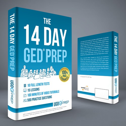 Education book cover with the title 'The 14 Day GED Prep'