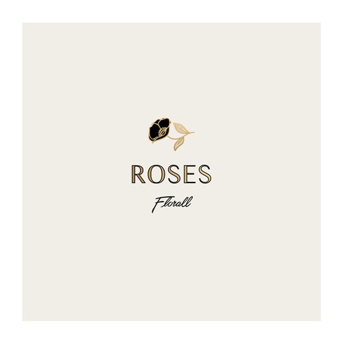 Flower logo with the title 'Roses Florall - Melbourne Cafe'