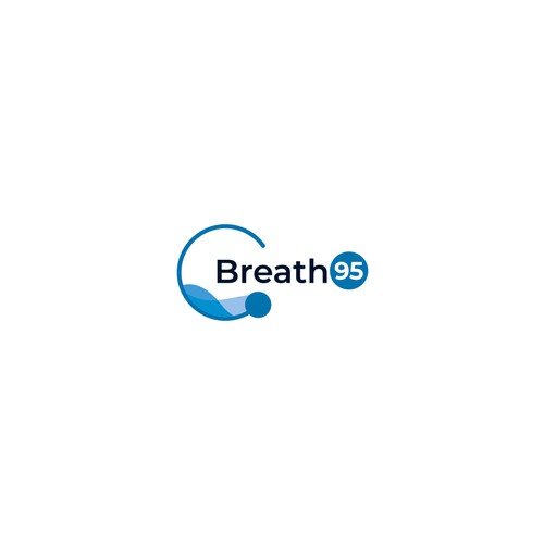 Face mask logo with the title 'Breath life into the new logo for Breath95 company'