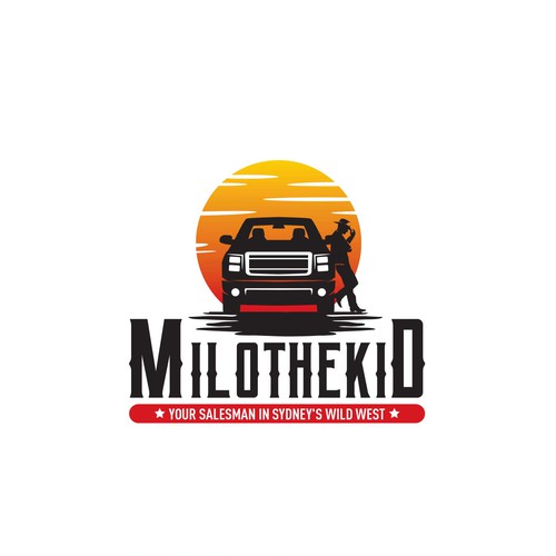 Car rental, car rent logo with the title 'Cowboy'