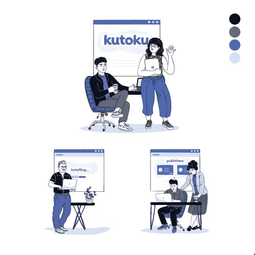 Illustrative design with the title 'Custom Illustration Series'