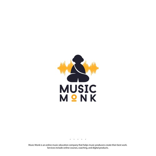 Monk logo with the title 'Logo for an online music education company'