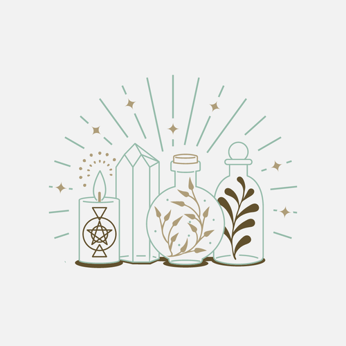 Gothic design with the title 'Ritual Witch Illustration'