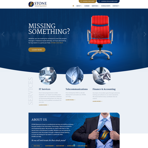 Telecom design with the title 'Responsive webdesign for IT recruitment company'