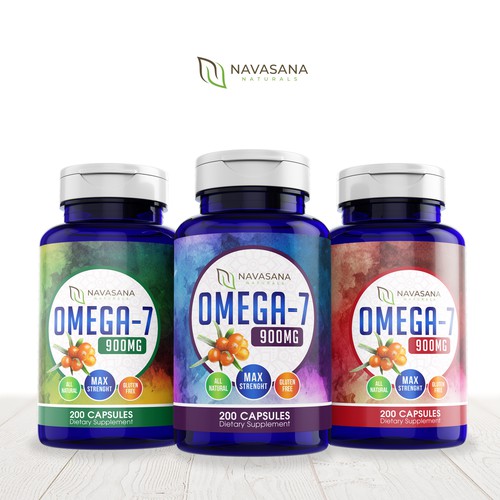 Pharmaceutical label with the title 'Design a Creative Supplement Label for New Brand'