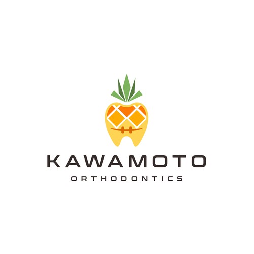 Pineapple logo with the title 'Kawamoto orthodontics'