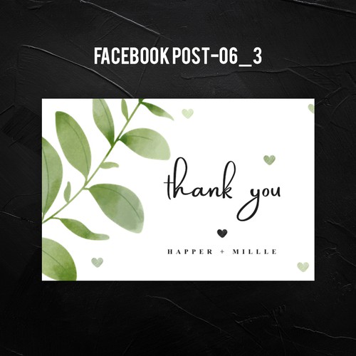 Thank you design with the title 'Facebook Post for Canva Designs.'