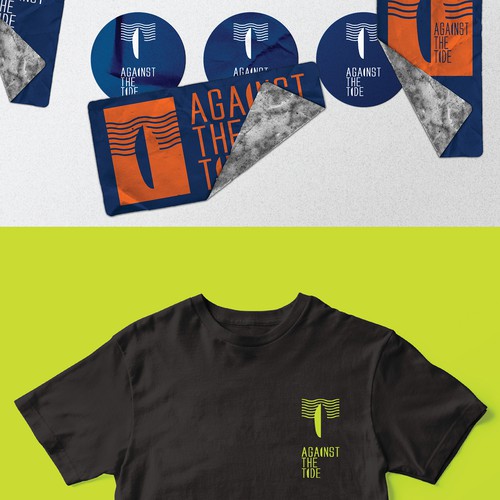 Skateboard logo with the title 'Logo for a surfing apparel brand'