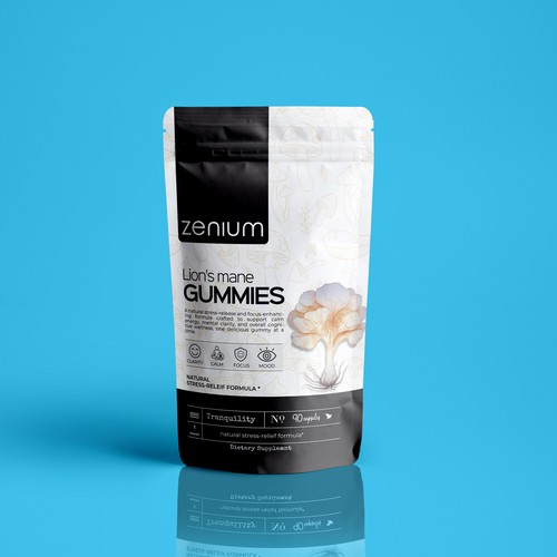 Gummy packaging with the title 'Stand Pouch Packaging Design'