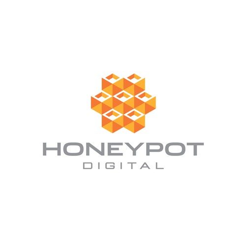 Honeycomb design with the title 'Honey Pot Digital Logo'