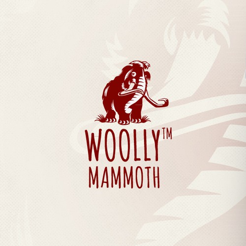 Mammoth logo with the title 'Help create a unique logo for Woolly Mammoth! Eco-friendly clothing & apparel that MAKE SENSE!'