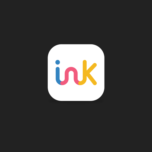 Writing design with the title 'INK APP ICON'
