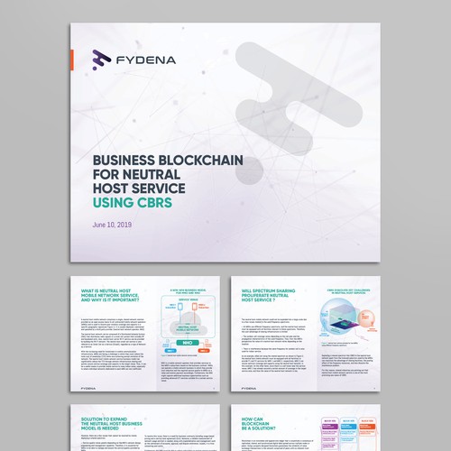 Background design with the title 'Infographic multipage brochure for Fydena'