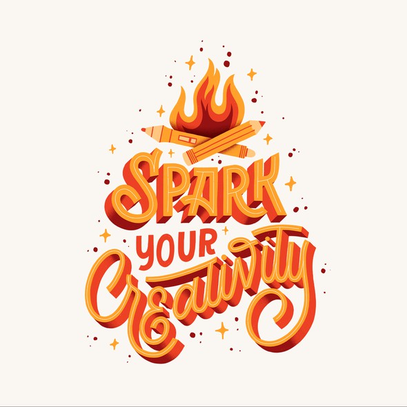 Hand-lettering artwork with the title 'Spark Your Creativity'