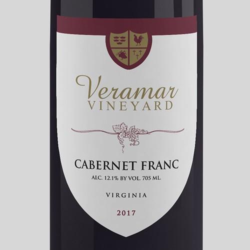 Wine label with the title 'Wine Label Redesign'