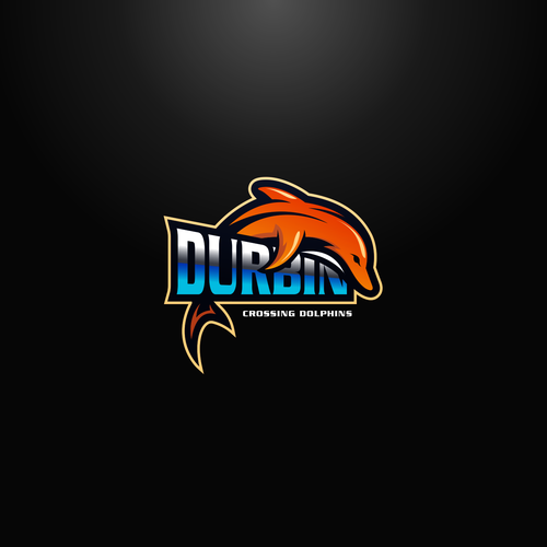 Esports logo with the title 'Durbin Crossing Dolphins'