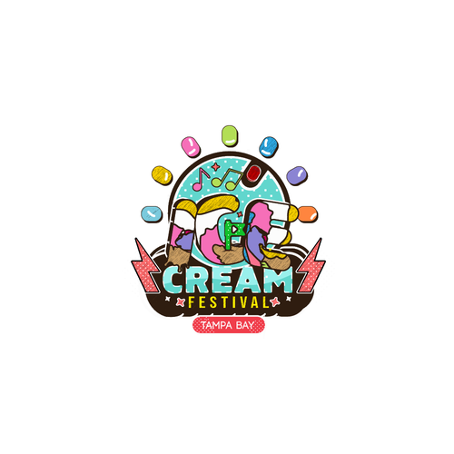 Ps logo with the title 'Ice cream Festival'
