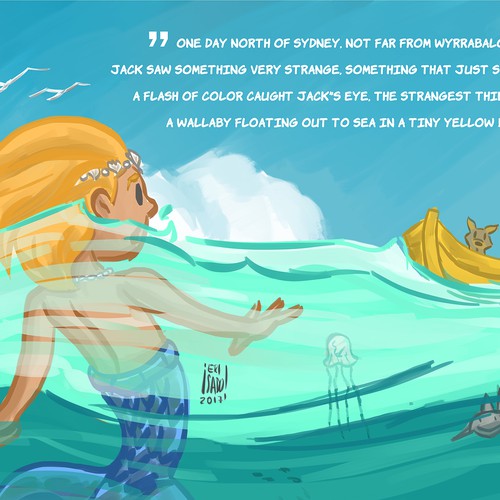 Sea artwork with the title 'little mer-boy page'