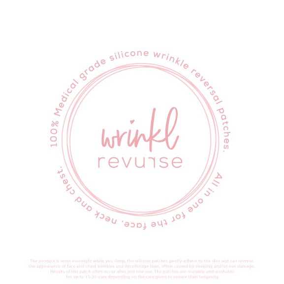 Light pink logo with the title 'Wrinkle reversal patches logo'