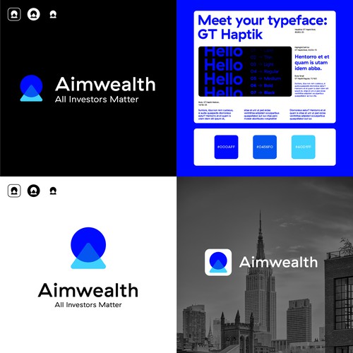 Wealth management logo with the title 'Aimwealth, All Investors Matter'