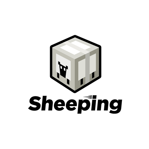 Sheep logo with the title 'Design a logo for a shipping company called Sheeping'