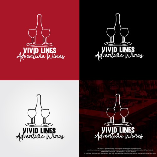 Stroke logo with the title 'Vivid Lines Adventure Wines - Logo'