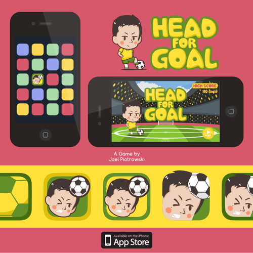 Soccer artwork with the title 'Soccer Game - Character Design, Title screen & in-game'