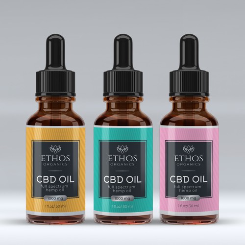 Hemp oil packaging with the title 'Label design fo CBD OIL'