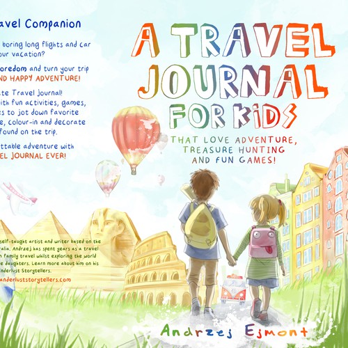 Journal design with the title 'Kids Travel Journal - Andrzej Ejmont'