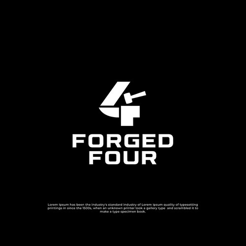 Number 4 logo with the title 'Bold logo concept for Forged Four'