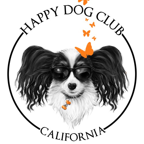 Portrait t-shirt with the title 'LILY-Happy dog Club (t-shirt design)'