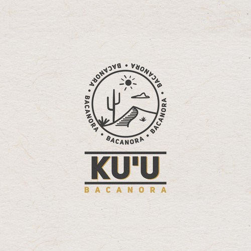 Desert logo with the title 'Mezcal Mejicano. Texturas y artesanía'