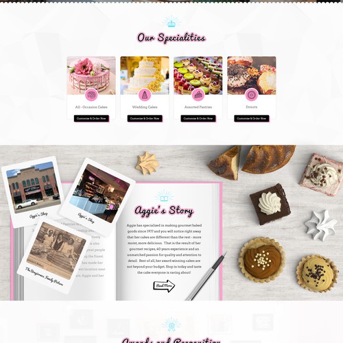 Bakery website with the title 'A Unique Bakery Website'