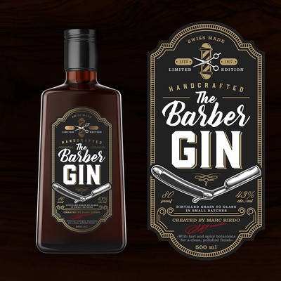 Label The Barber Gin (Swiss)