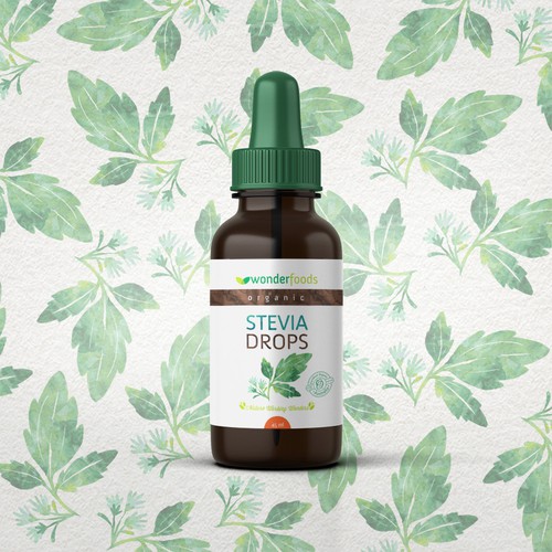 Logo label with the title 'Stevia product packaging'