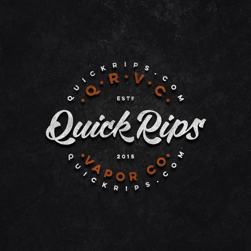 Typography brand with the title 'QUICK RIPS VAPOR'