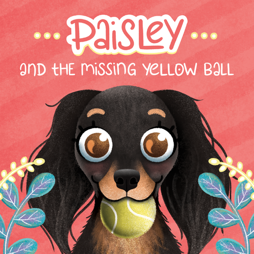 Illustrative artwork with the title 'Paisley and the Missing Yellow Ball Book Cover'