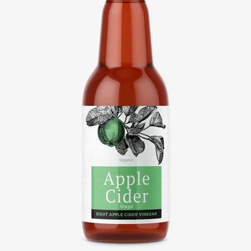 Apple cider label with the title 'Organic Apple Cider Vinegar'