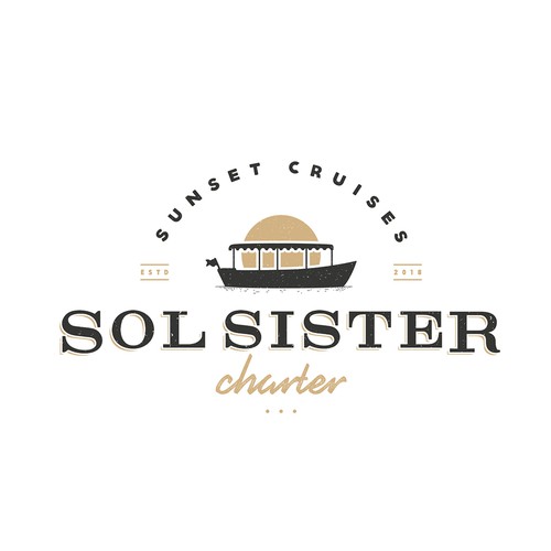 Cruise ship logo with the title 'Vintage logo'