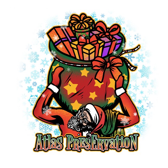 Holiday t-shirt with the title 'Atlas Preservation Christmas Edition'