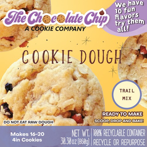 Cookie label with the title 'Cookie Dough Label Design'