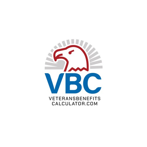 Calculator design with the title 'ssymbolic logo for a veteran pension brand'