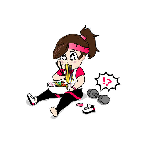 Food artwork with the title 'Ramen VS Food'