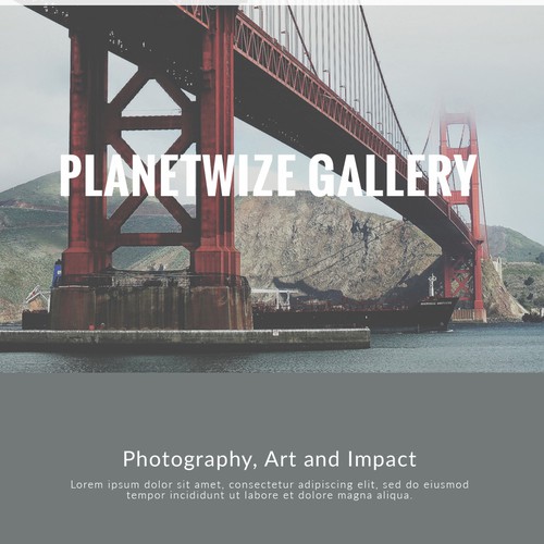 Gallery design with the title 'Web design for a photo gallery'