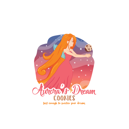 Fairy logo with the title 'Aurora's Dream Cookies logo'