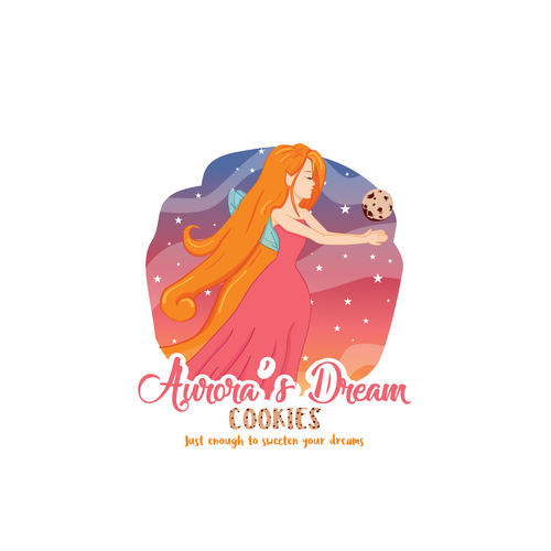 Princess design with the title 'Aurora's Dream Cookies logo'