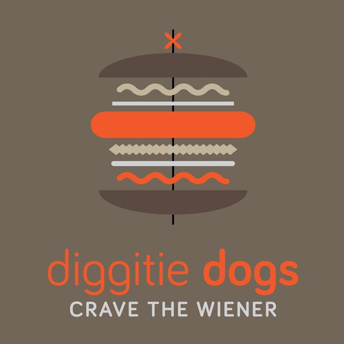 Hot dog logo with the title 'Proposal for Diggitie Dogs'