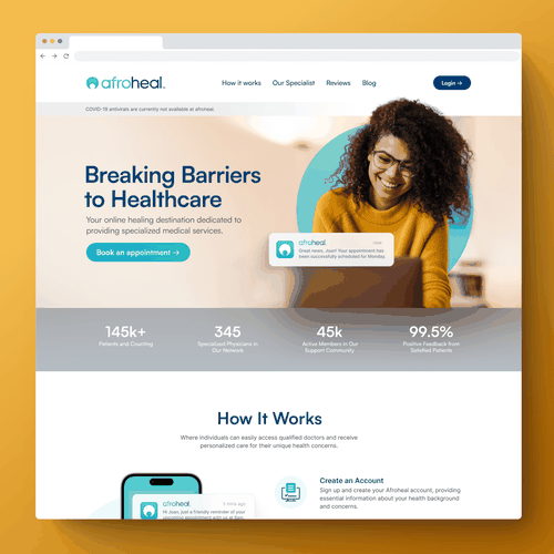 Medical website with the title 'Telemedicine Website'